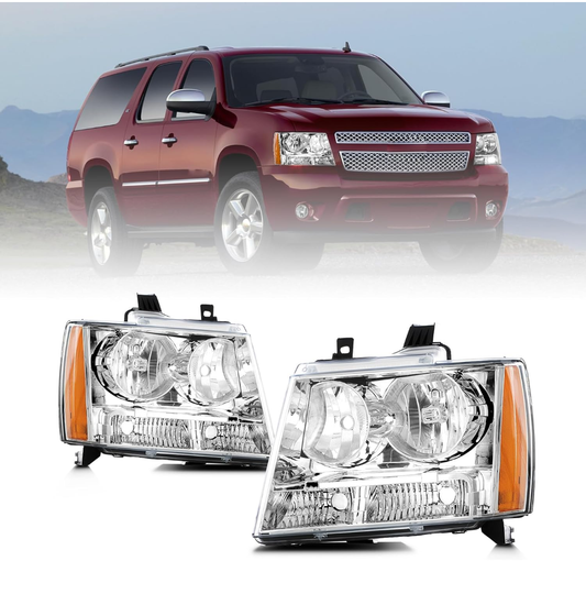 CMVT Auto Headlights Assembly Compatible for 2007-2013 Chevy Tahoe/Avalanche/Suburban