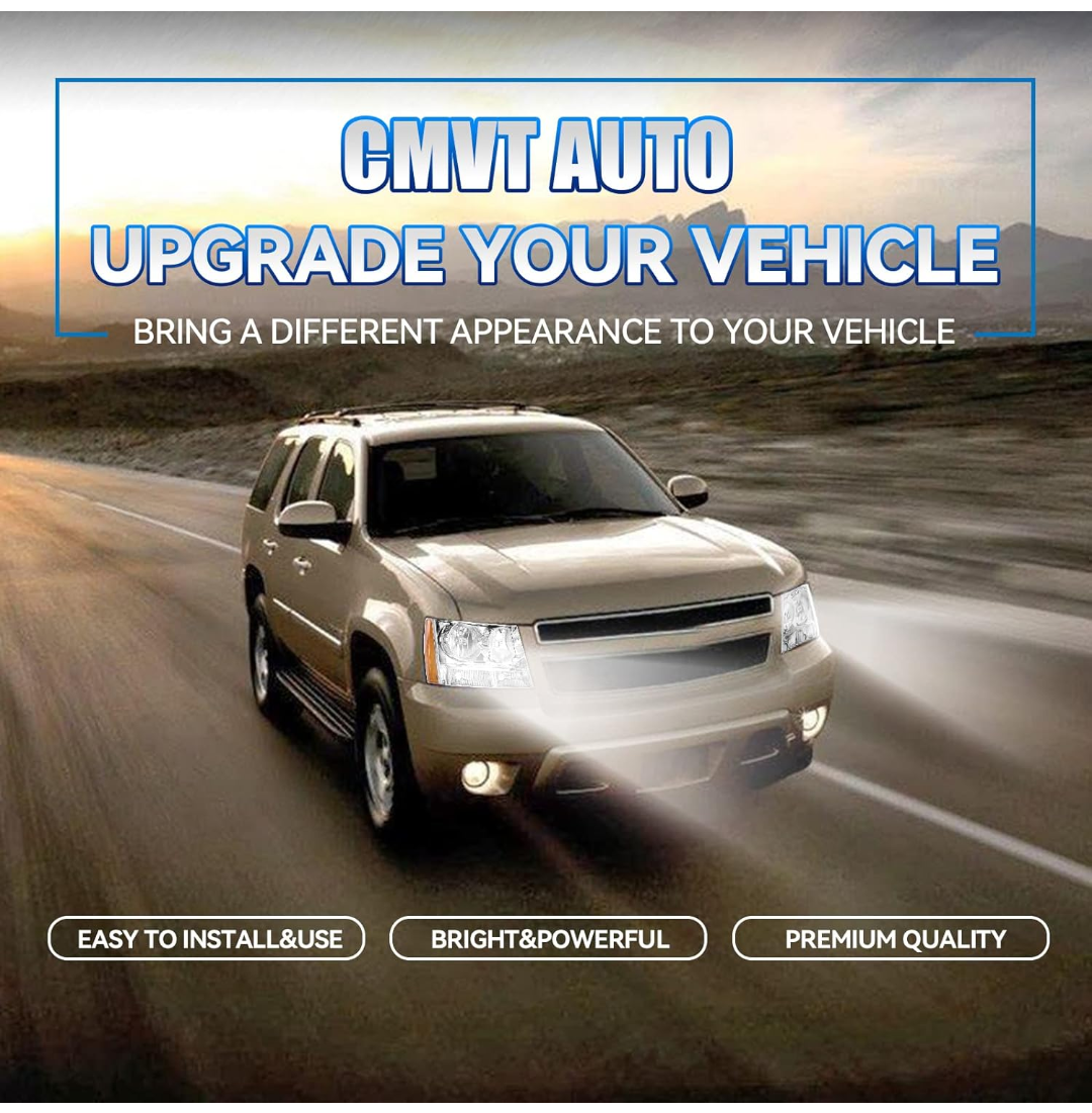 CMVT Auto Headlights Assembly Compatible for 2007-2013 Chevy Tahoe/Avalanche/Suburban